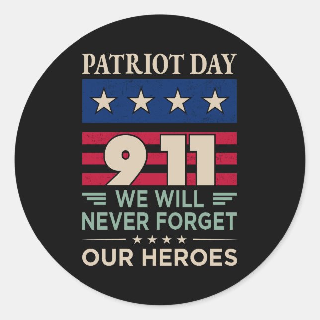 Adesivo Patriota vetorial dia 9 11 nunca esqueceremos noss (Frente)