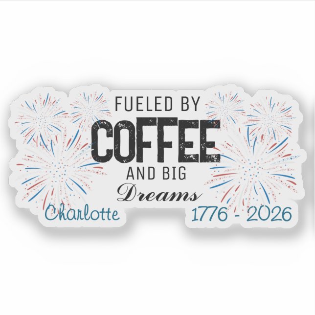 Adesivo  Patriotic 4th of July Custom Name (Frente)
