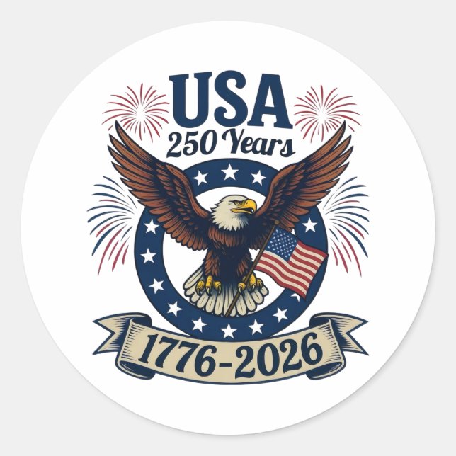 Adesivo Patriotic American Eagle 250 Years 1776-2026 (Frente)