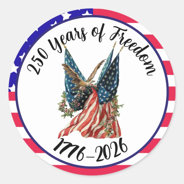 Adesivo Patriotic American Flag and Eagle USA 250th (Frente)