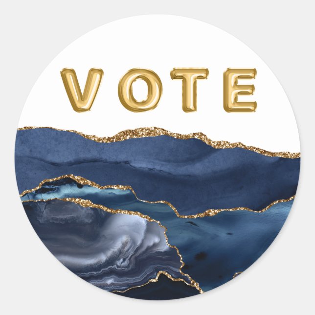 Adesivo Patriotic Blue Gold Agate Vote (Frente)