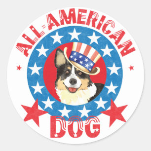 Adesivo Patriotic Cardigan Welsh Corgi