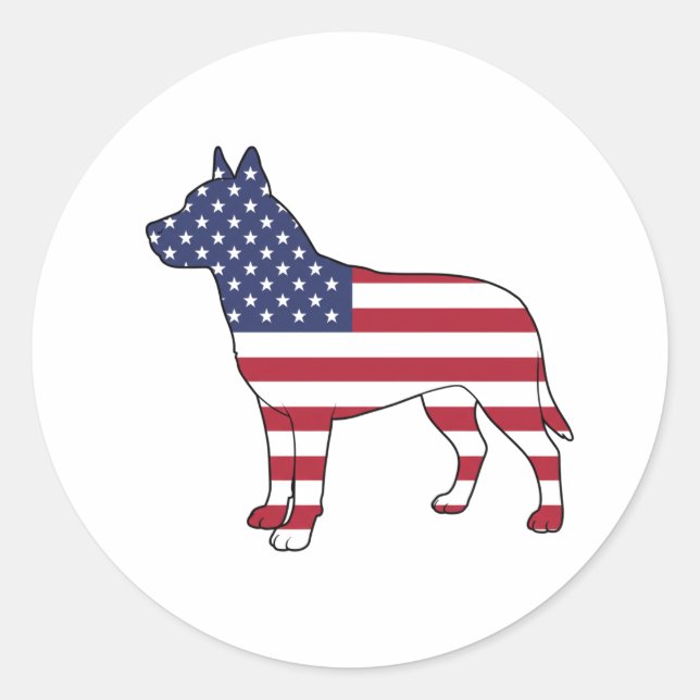 Adesivo Patriotic Dog Lover USA Flag Design 4 de julho (Frente)