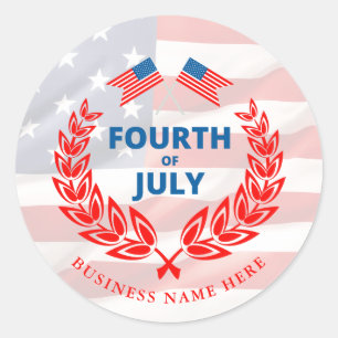 Adesivo Patriotic Flag Custom Company Name Forth of Julho