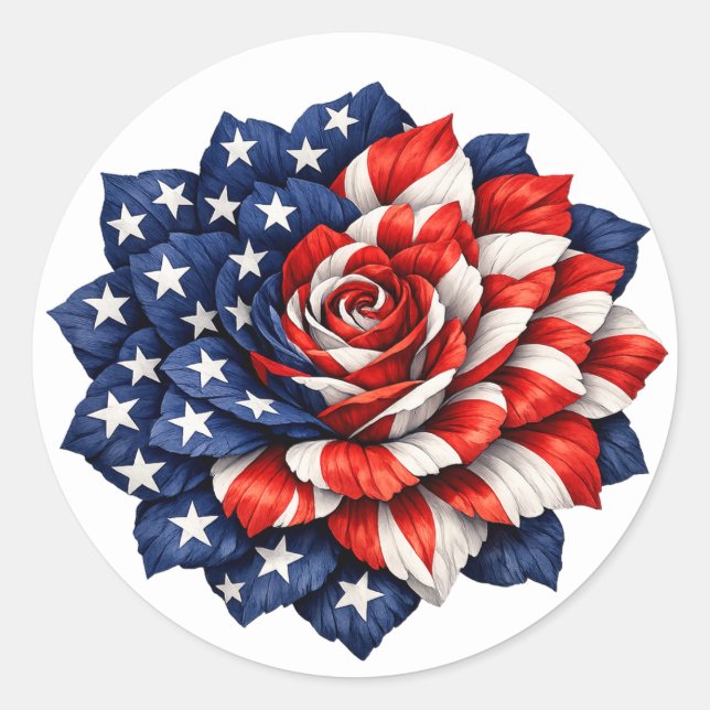 Adesivo Patriotic Flag Floral Illustration (Frente)