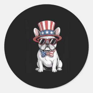 Adesivo Patriotic Frenchie Dog Usa Bandeira 4 de julho Ame