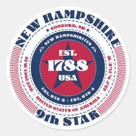Adesivo Patriotic New Hampshire Circle Design Sticker