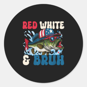 Adesivo Patriotic Red White &amp; Peixe Bruh America
