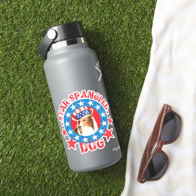 Adesivo Patriotic Sheltie Vinyl Sticker (HydroFlask Insitu)
