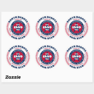 Adesivo Patriotic South Dakota Circle Design Sticker
