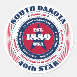 Adesivo Patriotic South Dakota Circle Design Sticker