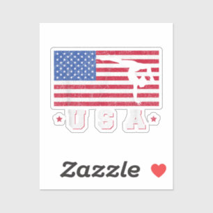 Adesivo Patriotic Sports Gift American Flag Girls Gymn
