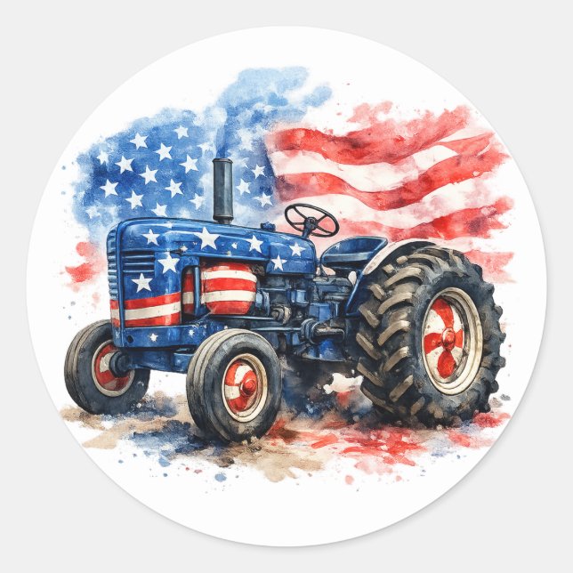 Adesivo Patriotic Stars and Stripes Tractor (Frente)
