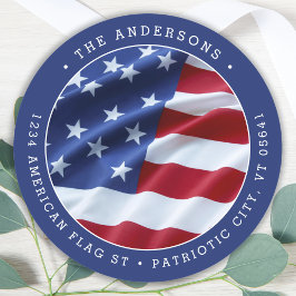 Adesivo Patriotic USA American Flag Blue Return Address