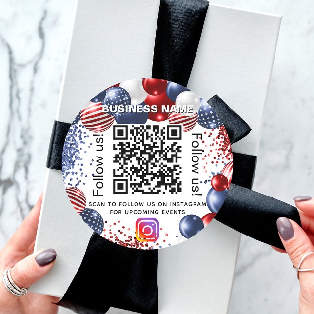 Adesivo Patriotic USA business qr code instagram (Criador carregado)