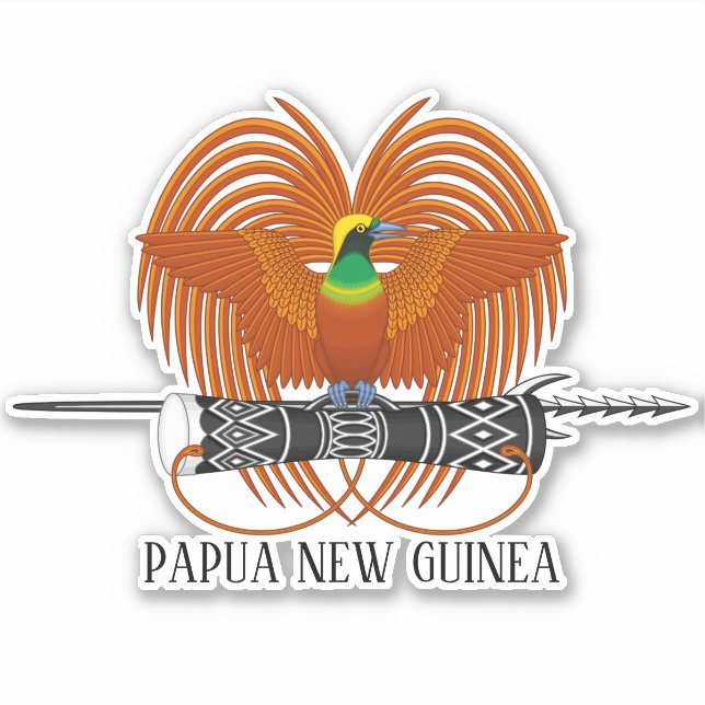 Adesivo Patriótica Da Casaco Nacional De Armas Da Papua-No (Frente)