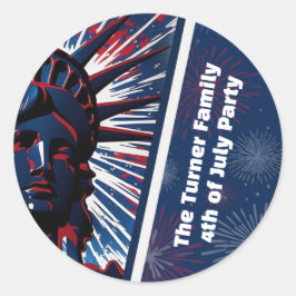 Adesivo Patriótica Estátua Azul Vermelha da Liberdade 4 de