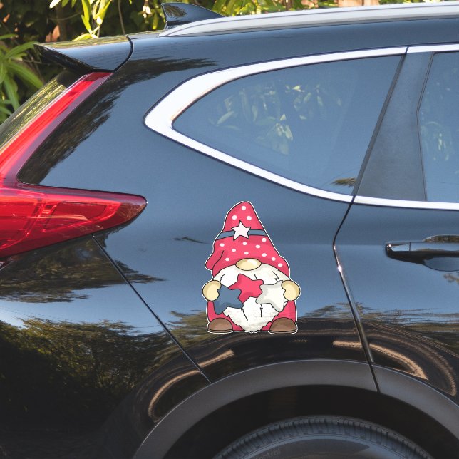 Adesivo Patriótica EUA Bandeira Gnomos do Jardim Gnomos St (Lado do carro)