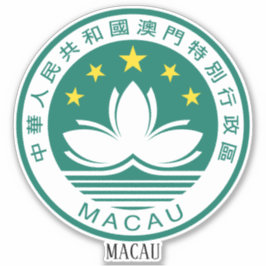 Adesivo Patriótica Nacional de Casaco de Armas de Macau