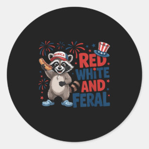 Adesivo Patriótica Raccoon Merica Usa 4 De Julho Branco