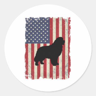 Adesivo Patriótica Terra Nova DOG American Flag Vintage