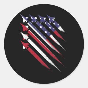 Adesivo Patriótico 4 de julho Jet Usa American Flag Men Bo