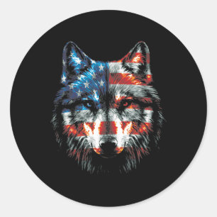 Adesivo Patriótico 4 de julho Wolf American Flag Wolf L