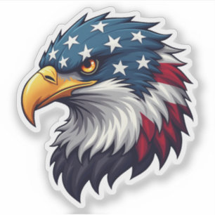 Adesivo Patriótico Americano Bald Eagle Head USA