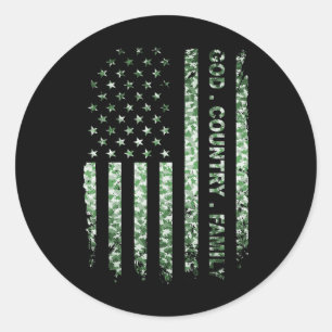 Adesivo Patriótico Americano Bandeira da Família Deus País