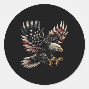 Adesivo Patriótico Americano Com Águia E Bandeira Dos Eua