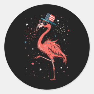 Adesivo Patriótico Americano Flamingo Dancing Usa Flag 4th