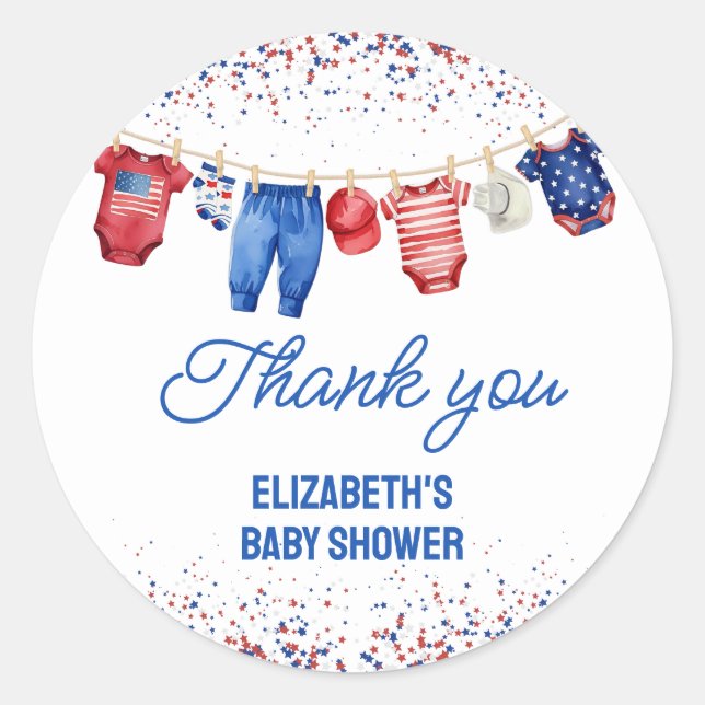 Adesivo Patriótico Americano Todo Bebê Vermelho Branco e A (Frente)