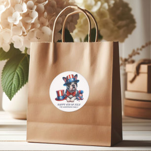 Adesivo Patriótico Buldogue Superior Chapéu Vermelho Branc