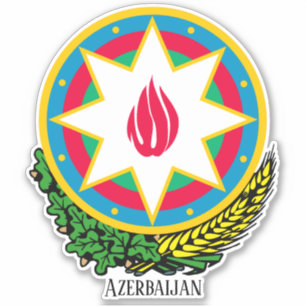 Adesivo Patriótico Casaco de Armas do Azerbaijão