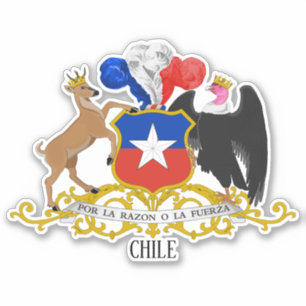 Adesivo Patriótico Casaco de Armas do Chile