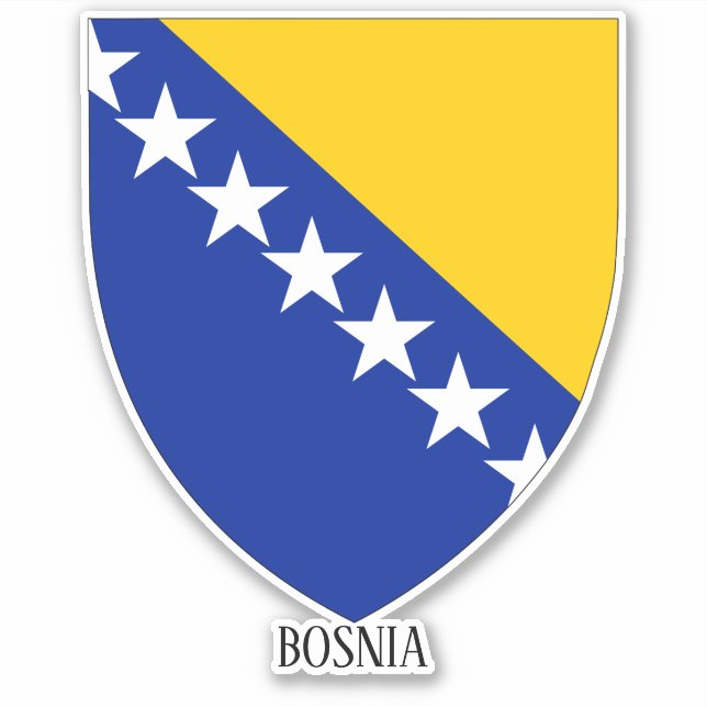 Adesivo Patriótico Casaco Nacional De Armas Da Bósnia (Frente)