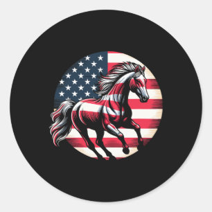 Adesivo Patriótico Cavalo Americano Bandeira Horseback And