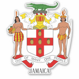 Adesivo Patriótico Da Casaco Nacional De Armas Da Jamaica