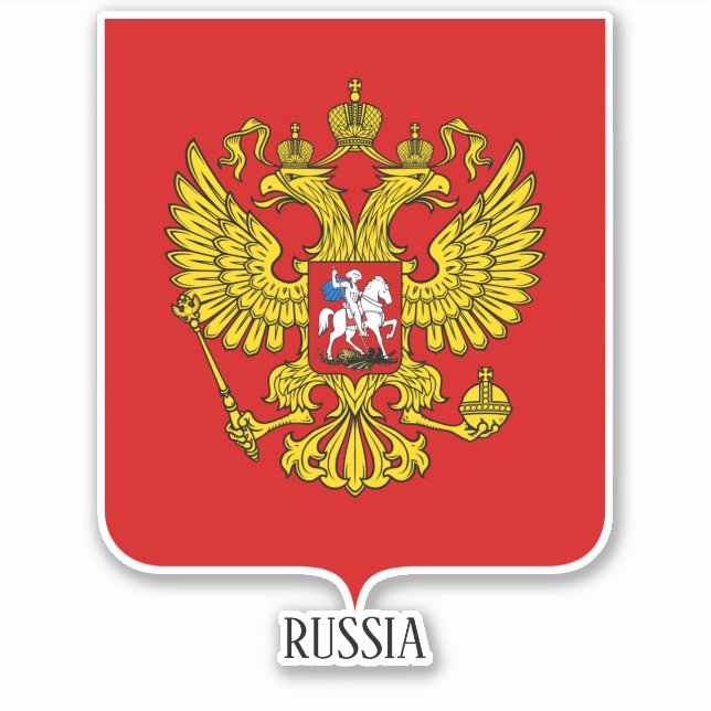 Adesivo Patriótico Da Casaco Nacional De Armas Da Rússia (Frente)