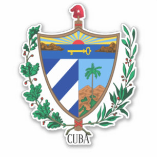 Adesivo Patriótico Da Casaco Nacional De Armas De Cuba
