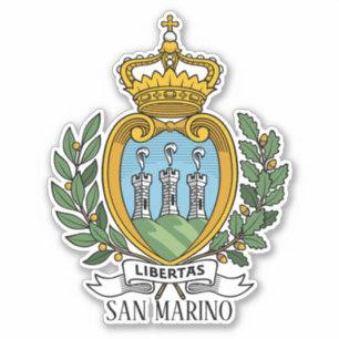 Adesivo Patriótico Da Casaco Nacional De Armas De San Mari