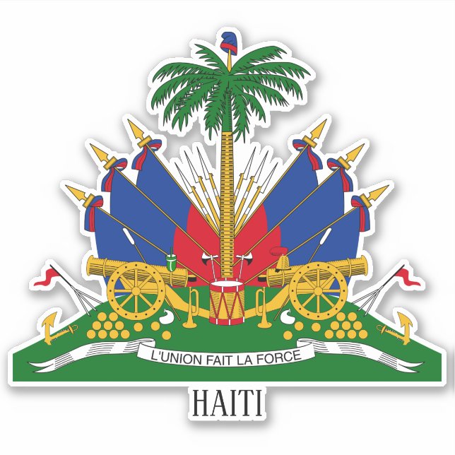 Adesivo Patriótico Da Casaco Nacional De Armas Do Haiti (Frente)