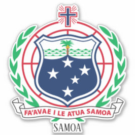 Adesivo Patriótico da Casaco Nacional de Armas Samoa