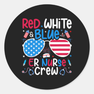 Adesivo Patriótico Da Tripulação De Enfermeira Vermelha Az