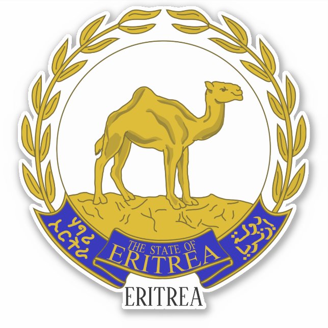 Adesivo Patriótico do Emblema Nacional da Eritreia (Frente)