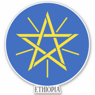 Adesivo Patriótico do Emblema Nacional da Etiópia