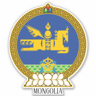 Adesivo Patriótico do Emblema Nacional da Mongólia