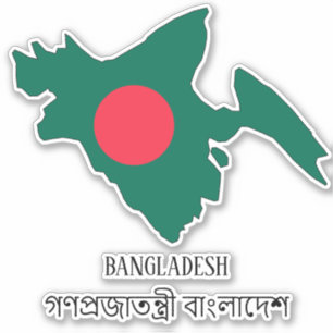Adesivo Patriótico do Mapa de Bandeiras de Bangladesh