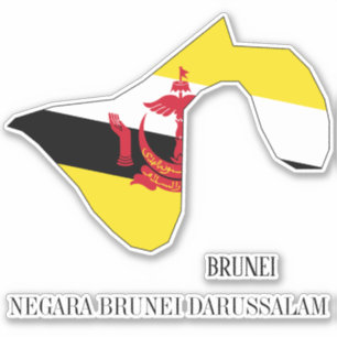 Adesivo Patriótico do Mapa de Sinalizador do Brunei