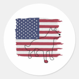 Adesivo Patriótico DOG American Flag Vintage